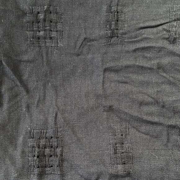 Black Pashmina Shawl with a Criss-Cross Pattern Design - Picture 5 of 5